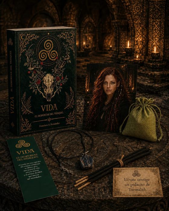 Pack Gaia: novela firmada, marcapáginas, collar de turmalina e ilustración exclusiva