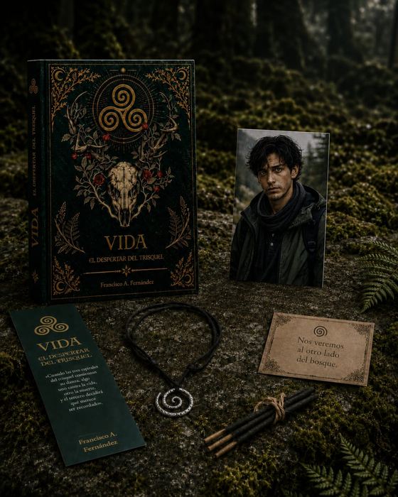 Pack Thiago: novela firmada, marcapáginas, collar de la espiral e ilustración exclusiva